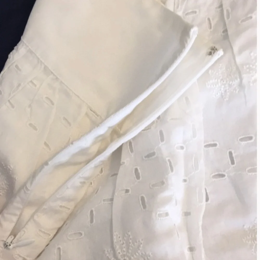 Banana Republic NWOT Crochet Eyelet White Mini Skirt 100% Cotton size 12 - Picture 10 of 16